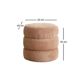 Atelier Del Sofa Puf Boum de Peluche Color Camel para Decoración del Hogar